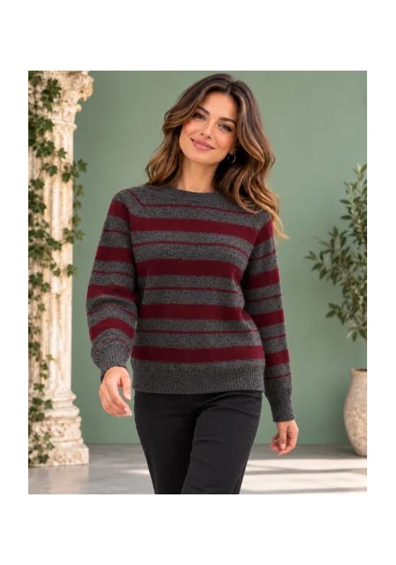 Jersey de rayas horizontales con cuello redondo