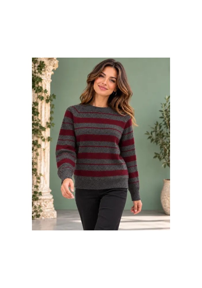 Jersey de rayas horizontales con cuello redondo