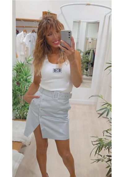 MINIFALDA CON CINTURON FORRADO